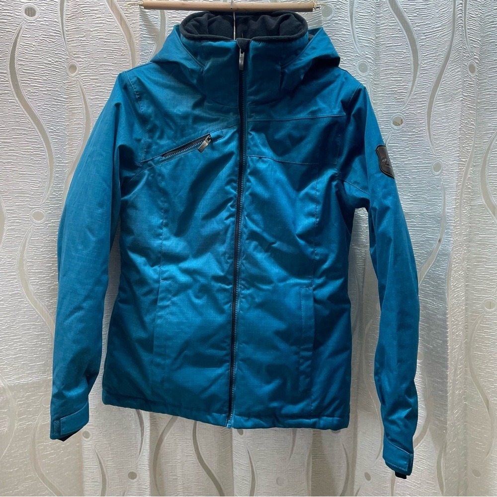 Avalanche Ski Jacket Teal Blue Hooded Zip‎ Up Insulated Size S P